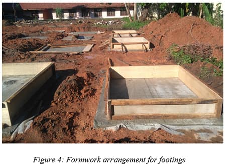 Formwork arrangement for footings